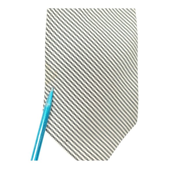 Tommy Hilfiger Silk Ties Black Pin Dot Gray Stripe USA Made Lot of 2 - Picture 4 of 10